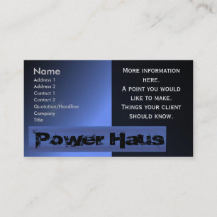 Power-Haus-Geschäfts-Karte Visitenkarte
