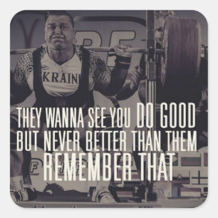 "Power Hebe" Squat Motivierend Quadratischer Aufkleber