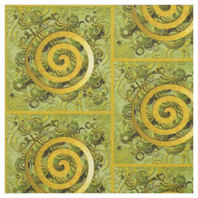 Power heilen Spiralgold grün + Ihre Ideen Stoff (Muster)