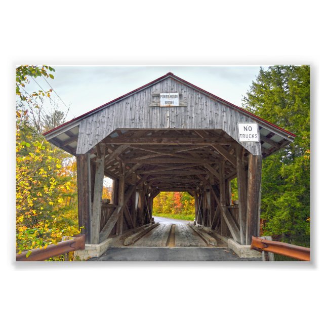 Power House Covered Bridge, Vermont Fotodruck (Vorne)