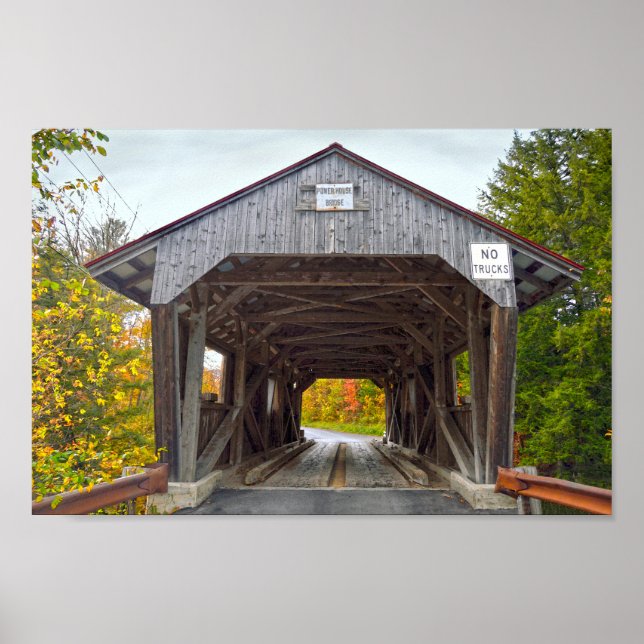 Power House Covered Bridge, Vermont Poster (Vorne)