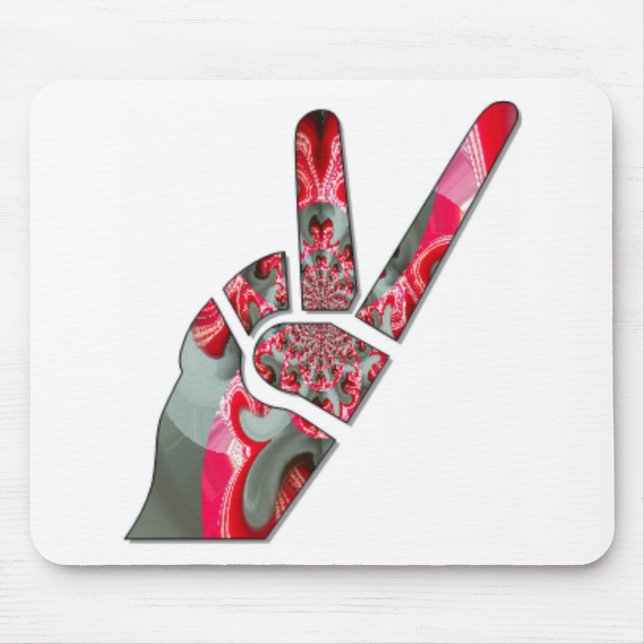 Power in der Palme: Der Zwei-Finger-Salute Mousepad (Vorne)