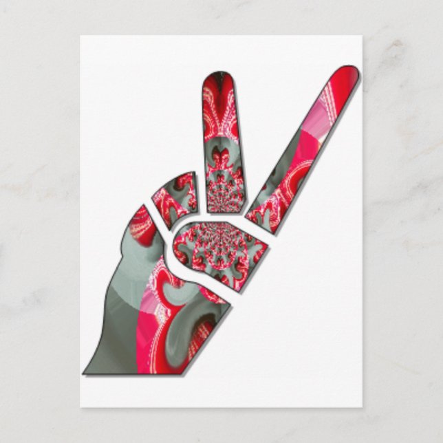 Power in der Palme: Der Zwei-Finger-Salute Postkarte (Vorderseite)