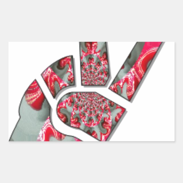 Power in der Palme: Der Zwei-Finger-Salute Rechteckiger Aufkleber (Vorderseite)