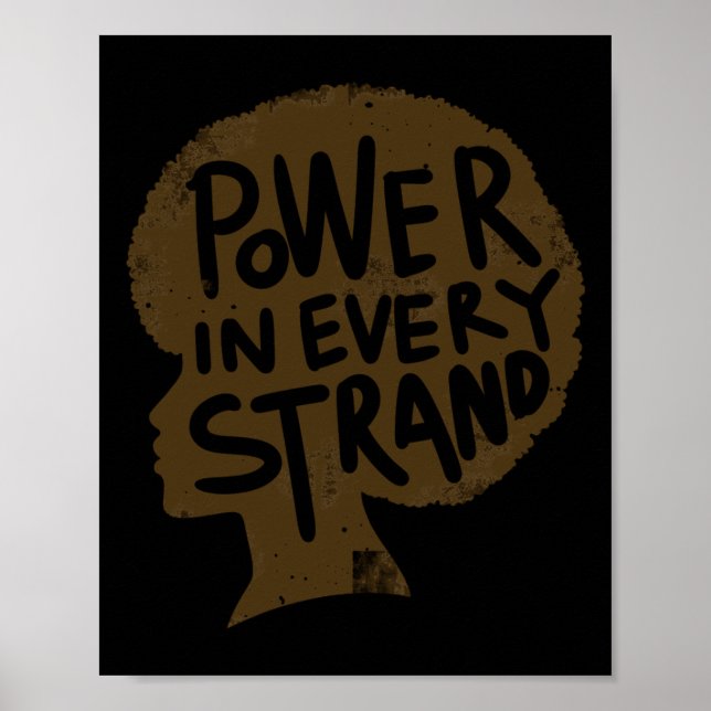 Power in jedem Strang-Afro-Strichaufkleber Poster (Vorne)