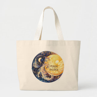 “Power in the Balance” Celestial Art Tote Bag Jumbo Stoffbeutel