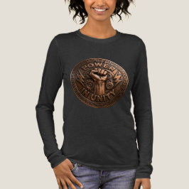 Power in Unity Bronze Fist Emblem Langarm T-Shirt Tri-Blend Shirt
