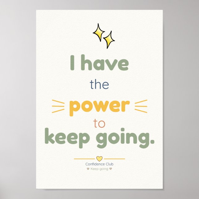 Power | Kinder-Affirmationsposter Poster (Vorne)