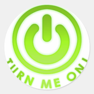 Power-Knopf - schalten Sie mich ein Runder Aufkleber