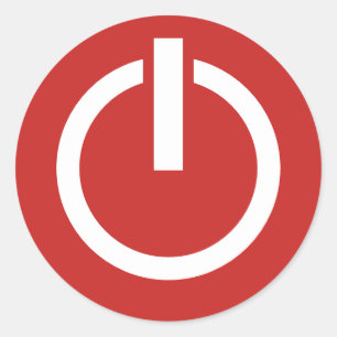Power-Knopfaufkleber der Abschaltungslogoikone Runder Aufkleber