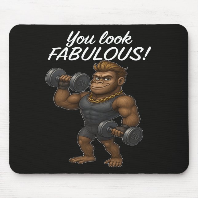 Power Lifter Gorilla - Fabelhaft und kraftvoll Mousepad (Vorne)