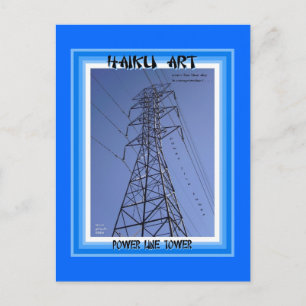 Power Line Tower Haiku Art Collection Postkarte