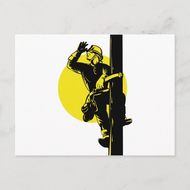 Power Lineman Electrician Electrician Electric Wor Postkarte (Vorderseite)