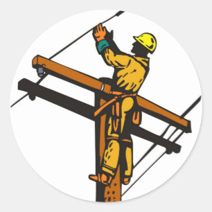 Power Lineman Electrician Electrician Electric Wor Runder Aufkleber