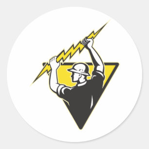 Power Lineman Electrician Electrician Electric Wor Runder Aufkleber