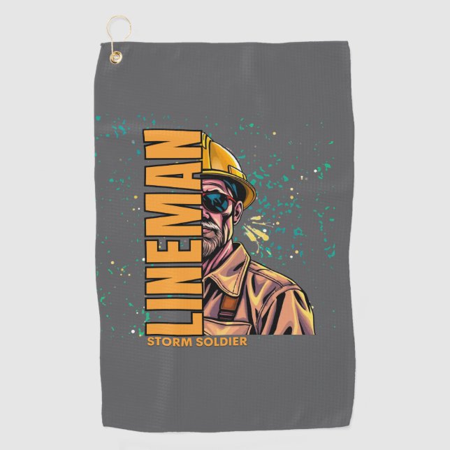 Power Lineman Golfhandtuch (Vorderseite)