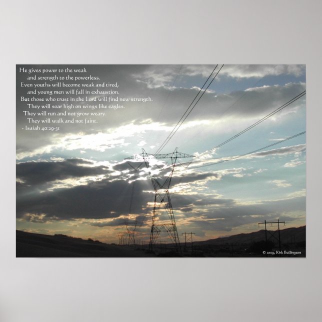 Power Lines—Isaiah 40:29-31 Poster (Vorne)