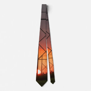 Power Lines Sunset Silhouette Neck Tie Krawatte