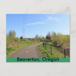 Power Linie Parkplatz Fahrradweg, Wanderweg Postkarte