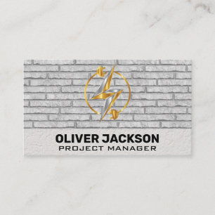 Power-Logo für elektrische Kabel   Ziegelmauer Visitenkarte