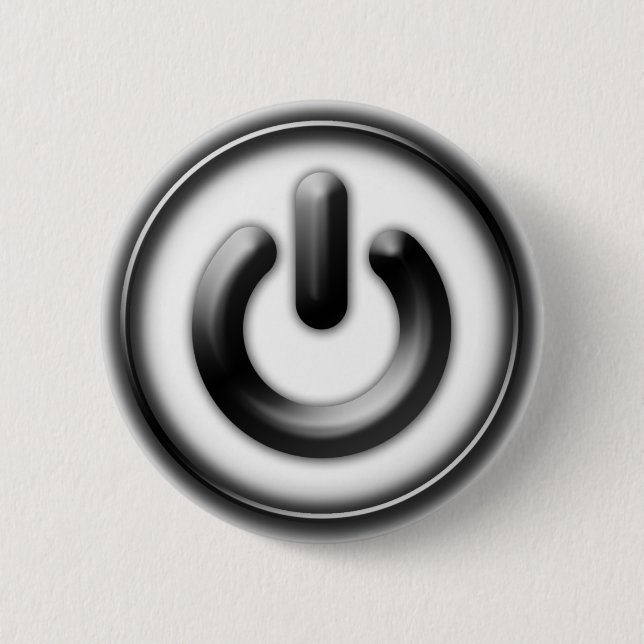 Power: Monochrom (weiß) Button (Vorderseite)