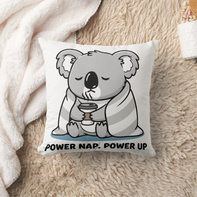 Power Nap Power Up Cute Koala Kissen (Decke)