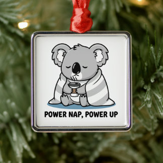 Power Nap Power Up Cute Koala Ornament Aus Metall