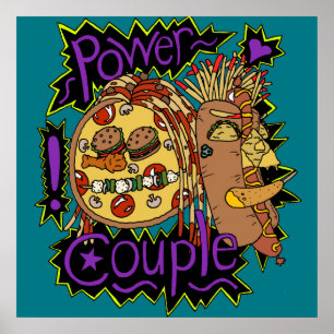 Power-Paar-Farbplakat Poster