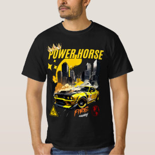 Power Pferdemuskeln Auto Grafischer T - Shirt