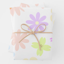 Power, Retro-Mod-Blume, Pastelle Geschenkpapier Set