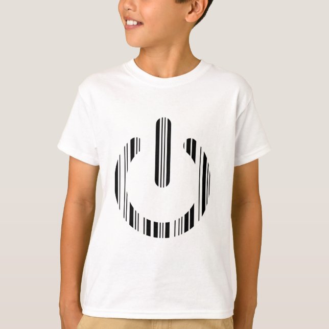 POWER-SCHALTFLÄCHE BAR CODE Power-Up-Muster T-Shirt (Vorderseite)