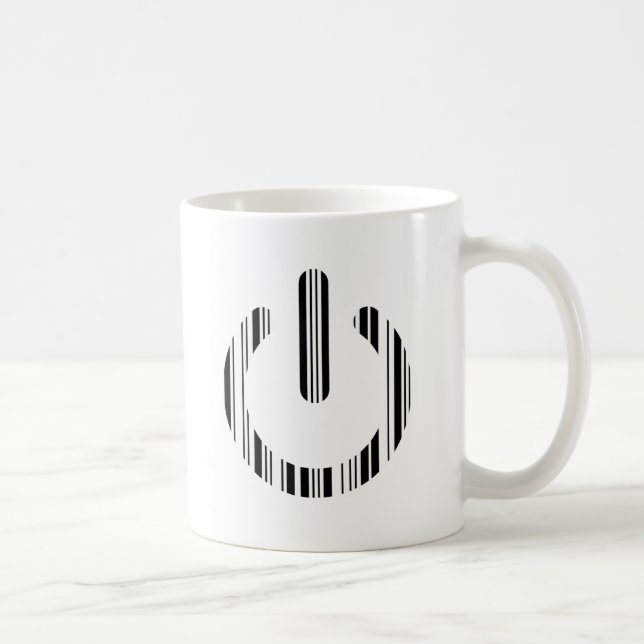 POWER-SCHALTFLÄCHE BAR CODE Power-Up-Muster Tasse (Rechts)