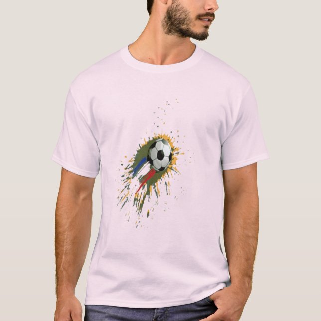 Power Shot: Splash Soccer Design T-Shirt (Vorderseite)