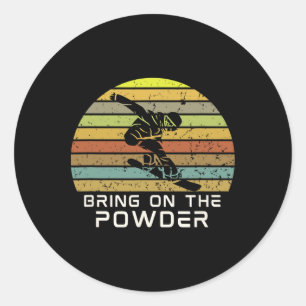 Power Snowboarden Funny Snowboard mitbringen Runder Aufkleber