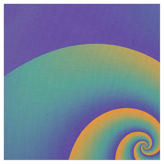 Power Spirals Fraktal - orange blau + Ihre Ideen Stoff (Nahaufnahme)