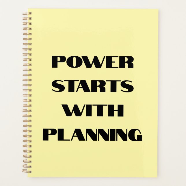 Power startet mit der Planung Motivierend Notebook Planer (Vorderseite)