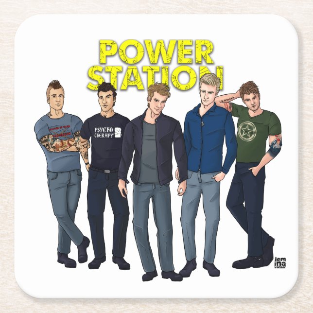 Power-Stations-Untersetzer Rechteckiger Pappuntersetzer (Vorderseite)