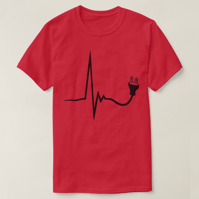 Power-Steckdose für die Stromleitung heartbeat p T-Shirt (Design vorne)