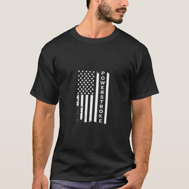 Power Stroke American Flag T-Shirt (Vorderseite)