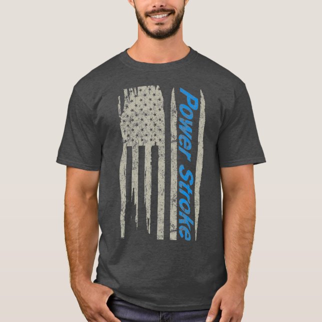 Power Stroke American Flag T-Shirt (Vorderseite)