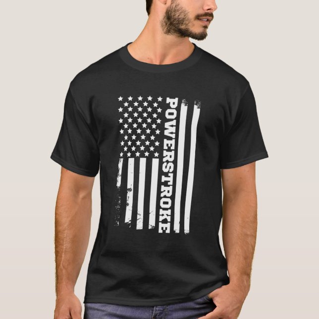 Power Stroke American Flag T-Shirt (Vorderseite)