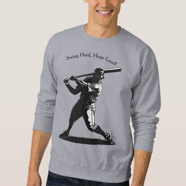Power Swing – Baseballdesign im Comic-Stil Sweatshirt (Vorderseite)