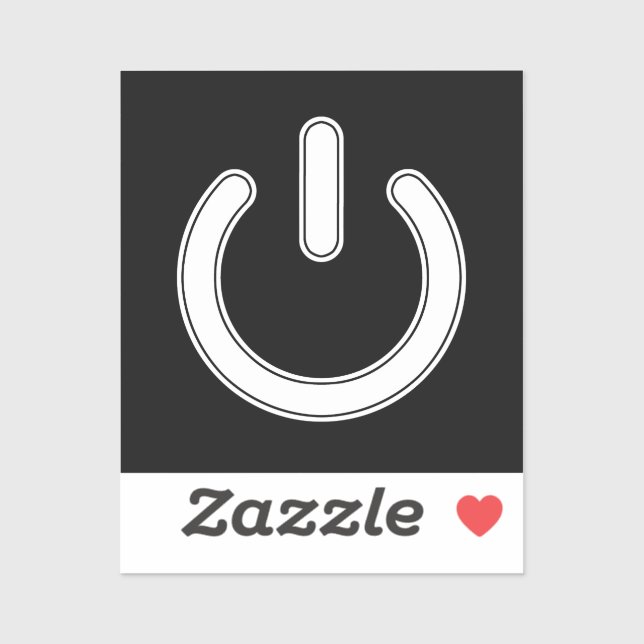 Power Symbol (Black and White) Aufkleber (Blatt)