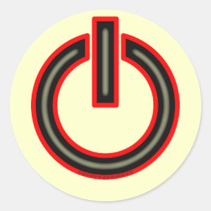 Power-Symbol Runder Aufkleber