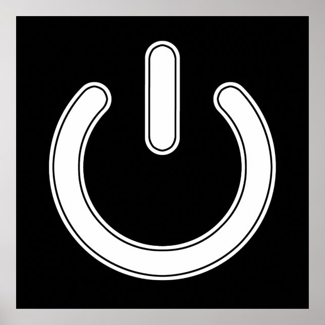 Power-Symbol (Schwarz und Weiß) Poster (Vorne)