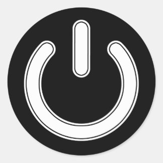 Power-Symbol (Schwarz und Weiß) Runder Aufkleber