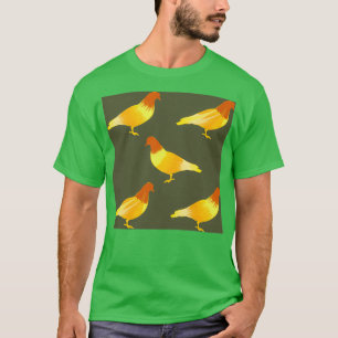 Power-Taubenmuster in Gelb und Braun T-Shirt