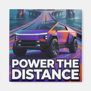 Power The Distance Futuristischer Pickup Für Truck Magnet