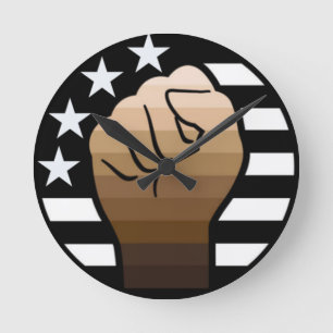 Power To The People Wall Clock Runde Wanduhr