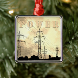 Power Towers and Lines Electric POWER Weihnachten Ornament Aus Metall